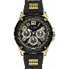 guess delta montre homme multifonction acier dor? silicone noir gw0051g2