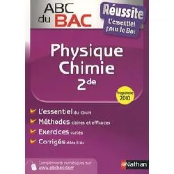 livre abc réussite physique chimie 2de