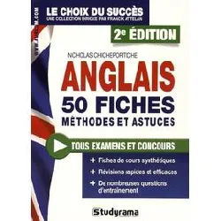 livre anglais - 50 fiches méthodes et astuces