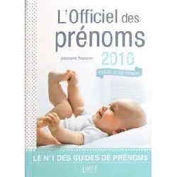 livre l'officiel des prénoms 2016