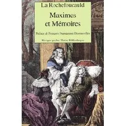 livre maximes et mémoires