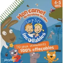 livre mon carnet de jeux effaçables, moyenne section 4 - 5 ans