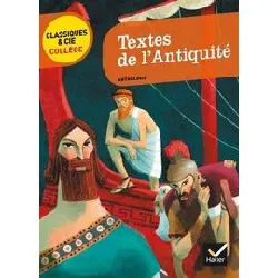 livre textes de l'antiquité