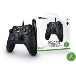 manette filaire evol - x nacon effet carbon pour xbox series x/s, compatible pc avec un câble détachable de 3 mètres