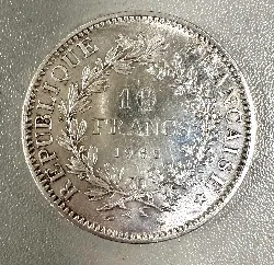 pièce 10 francs hercule 1965 argent 835 millième 24,90g