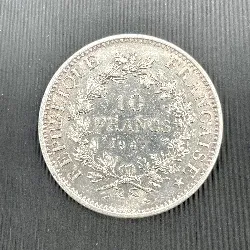 pièce 10 francs hercules 1967 argent 900 millième 24,94g