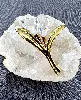 swarovski broche fleur arum dorée et verre 3*4cm