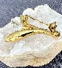 swarovski broche fleur arum dorée et verre 3*4cm