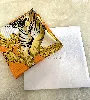 versace foulard /carré 90 orange motif tigre en soie