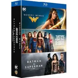 blu-ray dc universe - coffret 3 films : justice league + wonder woman + batman v superman : l'aube de la justice - pack - blu - ra