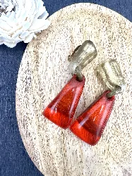 boucle d'oreilles denaive en résine orange