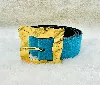 ceinture vintage yves saint laurent en velours bleu clair