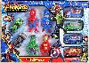 coffret avengers 4 figurines mini ( spider-man / hulk / iron man / captain america ) + 4 camions et 2 voitures miniatures - marvel