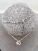 collier argent avec pendenrif coeur et oxydes argent 925 millième (22 ct) 3,64g