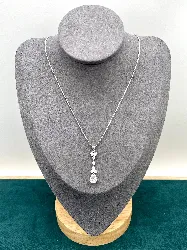 collier + strass goutes argent 925 millième (22 ct) 4,98g