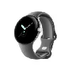 google pixel watch - argent poli - montre connectée avec bracelet - fluoroélastomère - charbon de bois - taille du bracelet : l - 