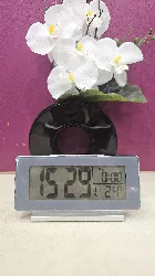 horloge thermomètre réveil ikea filmis 20047 gris 16.5x9 cm