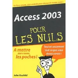 livre access 2003 pour les nuls