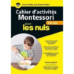 livre cahiers d'activités montessori pour les nuls - 3 - 6 ans