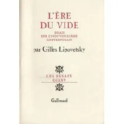 livre l' ere du vide