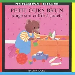 livre petit ours brun range son coffre à jouet