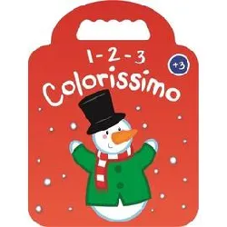 livre rouge bonhomme de neige 3+ 1 2 3 colorissimo