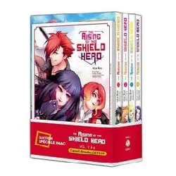 livre the rising of the shield hero - pack spécial vol. 01 à 04 + carnet de notes offert