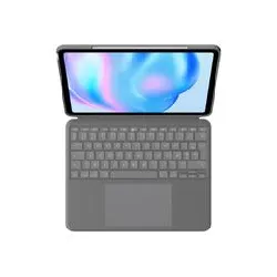 logitech combo touch - clavier et étui - avec trackpad - rétroéclairé - apple smart connector - azerty - français - gris oxford - 