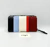 portefeuille lancel en cuir de vachette bordeau,rouge,blanc,bleu et noir