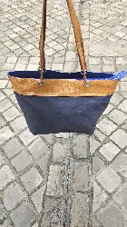 sac le tanneur cabas marron bleu