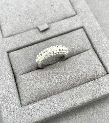 swarovski bague bombée orné d'oxydes