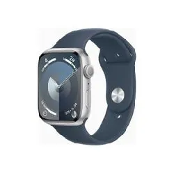 apple watch series 9 gps - boîtier aluminium 45 mm argent - bleu orage - bracelet s/m