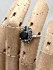 bague argent onyx et pierres de couleur argent 925 millième (22 ct) 4,77g