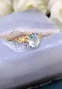 bague or ornée d'une aigue-marine facettée or 750 millième (18 ct) 1,97g