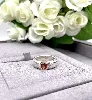 bague ornée d'une pierre orange argent 925 millième (22 ct) 7,4g