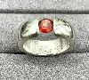 bague ornée d'une pierre orange argent 925 millième (22 ct) 7,4g