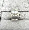 bague solitaire ornée d'un oxyde rond argent 925 millième (22 ct) 3,09g