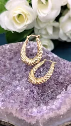 boucles d'oreilles créoles avec motifs or 750 millième (18 ct) 2,86g