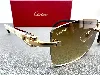 cartier lunettes de soleil signature c ct0064s 0010 branches en corne d'eau de buffle