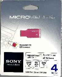 cle usb 4 gb 2.0 sony microvault - rose