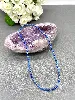 clpi collier billes en pierre lapis lazuli d3mm et métal argenté l40-46 cm