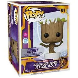 figurine funko! pop - les gardiens de la galaxie [marvel] n°01 - groot dançant - 45 cm - flocked (50094)