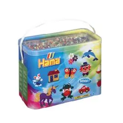 hama midi baril 30000 perles mixte 22 coul