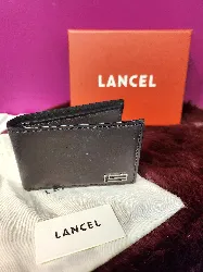 lancel portefeuille en cuir taupe