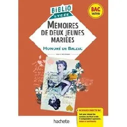 livre bibliolycee - memoires de deux jeunes mariees, balzac