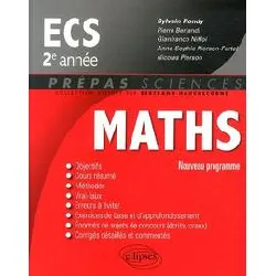 livre mathématiques ecs 2e année - 3e édition actualisée