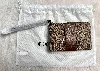 pochette coach corner zip en toile monogram marron/beige et garniture marron