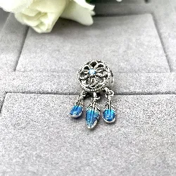 charm pandora attrape-rêves bleu argent 925 millième (22 ct) 3,13g