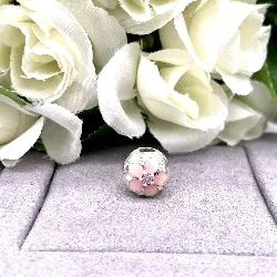 charm pandora boule fleur rose  argent 925 millième (22 ct) 2,80g