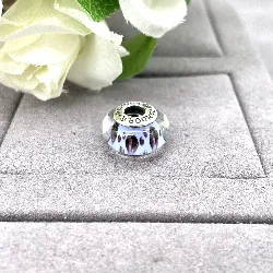 charm pandora murano à pois violet argent 925 millième (22 ct) 3,64g